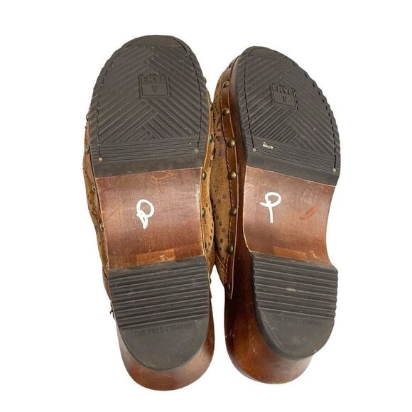 Frye Clara Campus suede sheepskin lining slide clogs Size 8-8.5 western boho - Picture 7 of 10